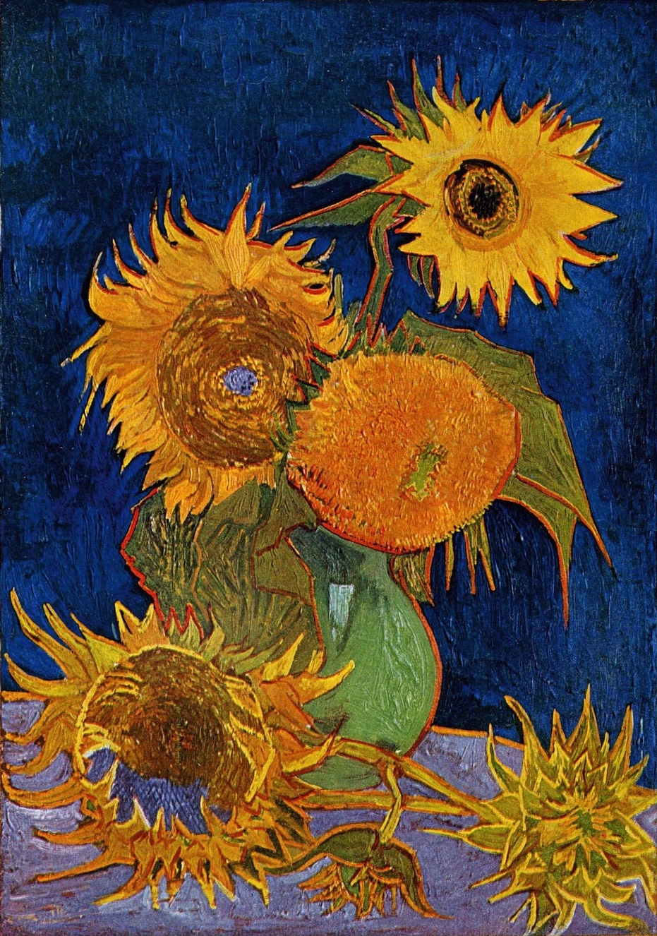 Sunflowers in a Vase - 1888.Aug at Arles (Destroyed in World War Ⅱ in Japan)