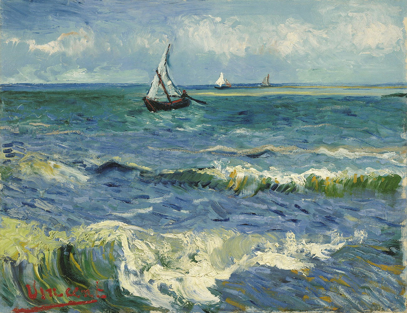 Seascape at Saintes-Maries 1888.Jun at Saintes-maries-de-la-mer