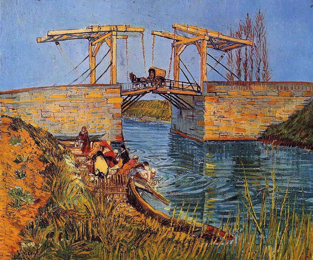 The Langlois Bridge at Arles with Women Washing - 1888.Mar at Arles