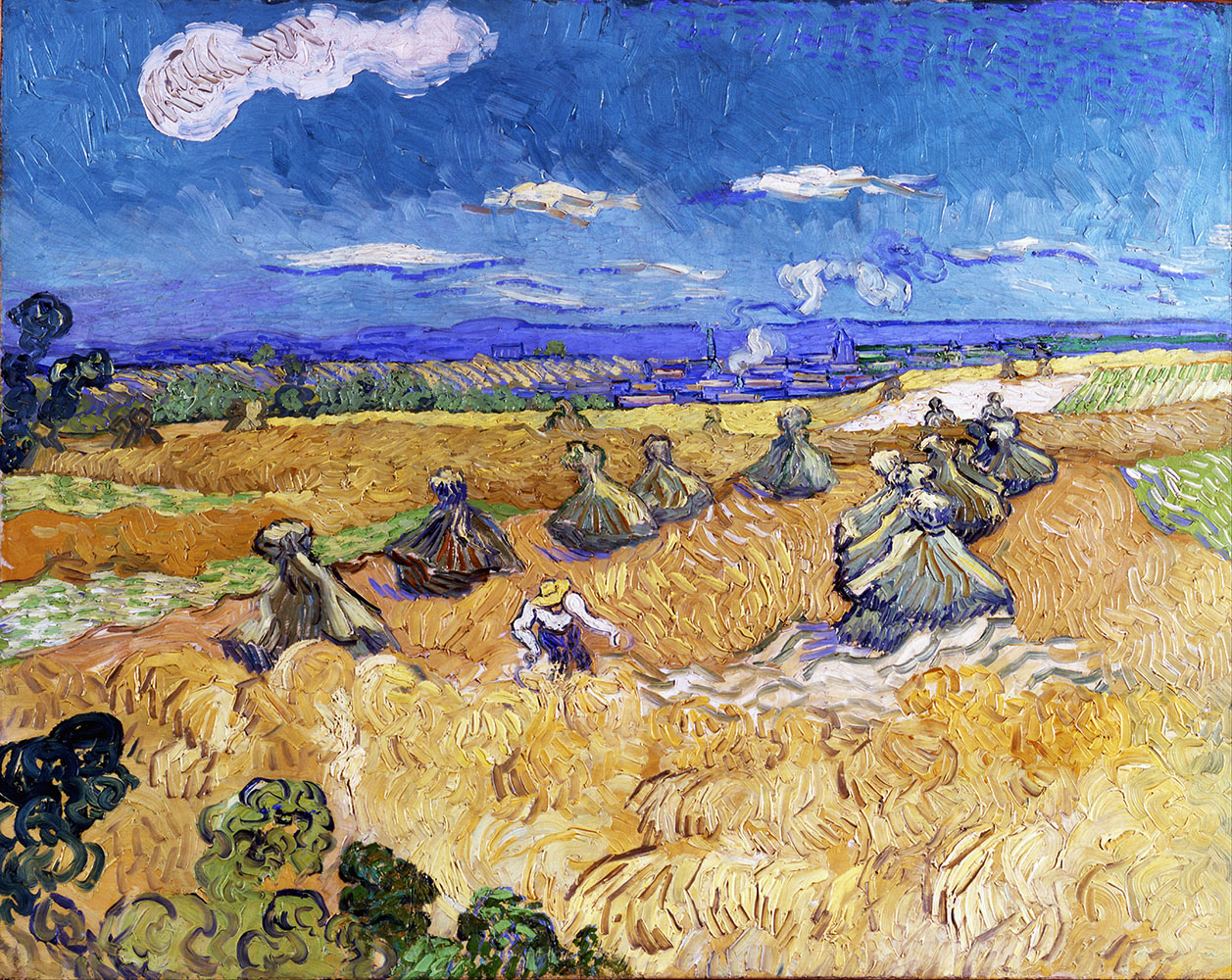 Wheat Stacks with Reaper - 1888 at Arles