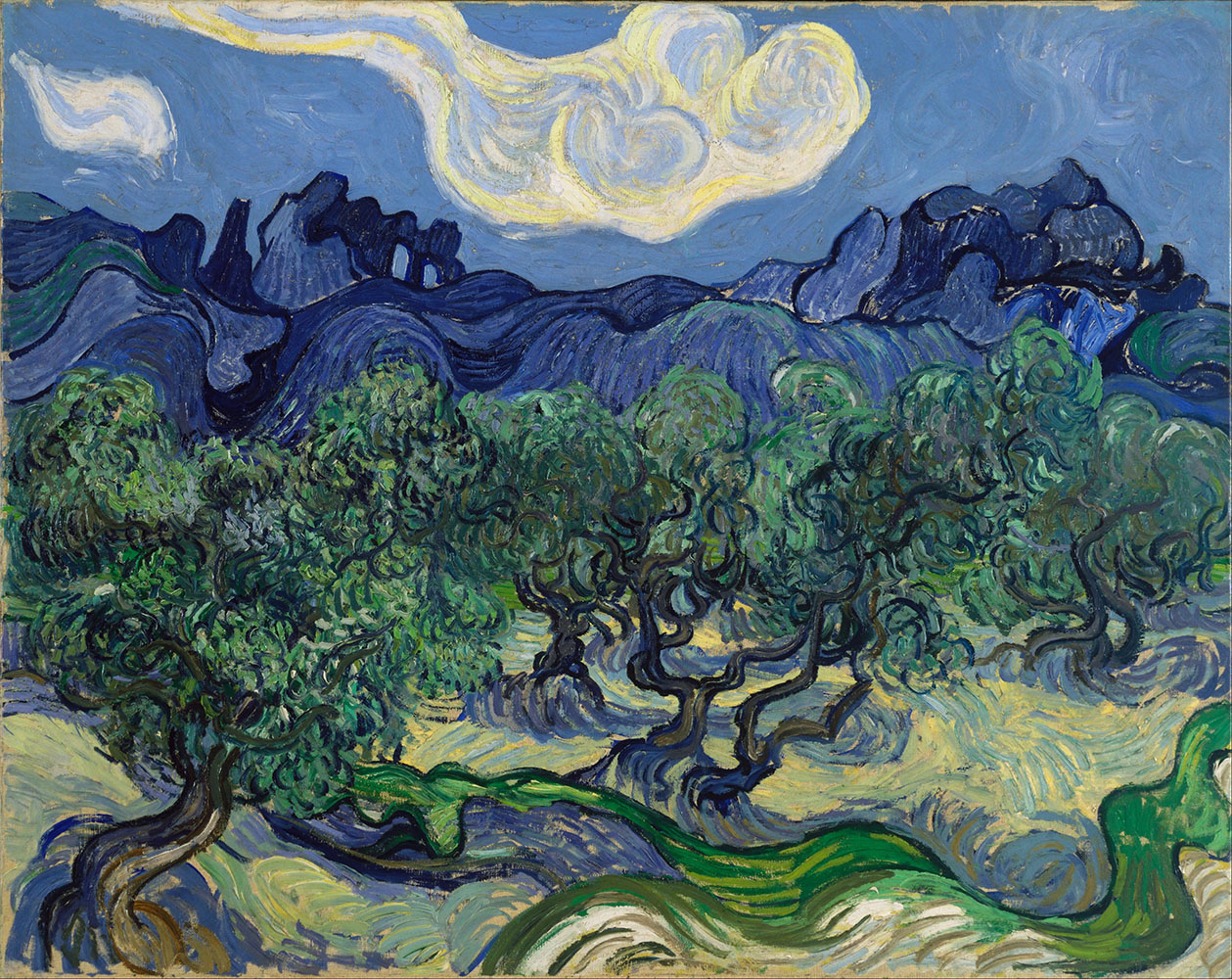 Olive Trees in a Mountainous Landscape - 1889.Jun at Saint-Rémy