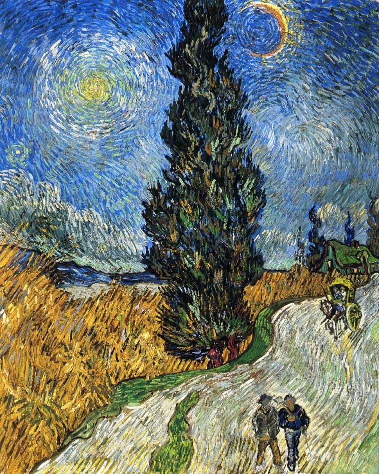 Road with a Cypress and a Star - 1890.Jun at Auvers-sur-Oise