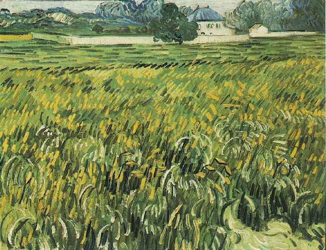 Wheat Field at Auvers with a House - 1890.Jun at Auvers-sur-Oise