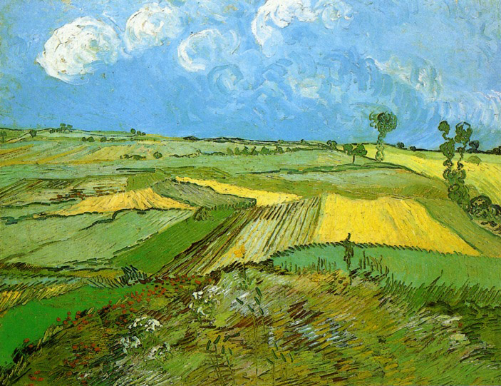 Wheatfields at Auvers under Clouded Sky - 1890.Jul at Auvers-sur-Oise